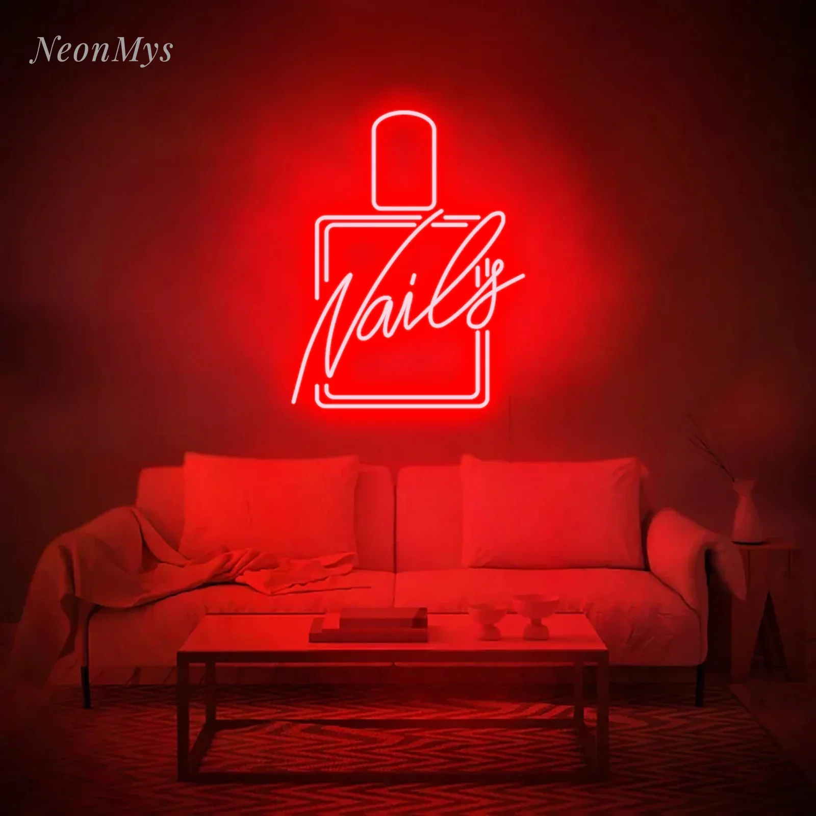 Nails Neon Signs Manicure LED Logo Lights Nail Polish Light Up for Wall Decor Bedroom Beauty Room Girl Room Salon Support Custom