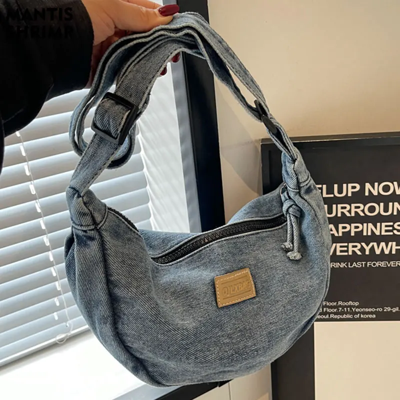 

Women Bag Denim Crossbody Bag for Girls 2024 New Trend Fashion Female Shoulder Messenger Casual Chest Hobos Ladies Hand Bags