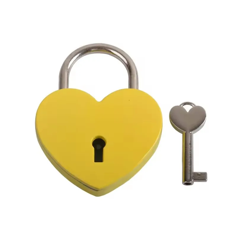 Vintage Wish Lock Mini Heart Shaped Lock Wedding Keyed Padlocks Personalized Padlock for Jewelry Box Small Wooden Box