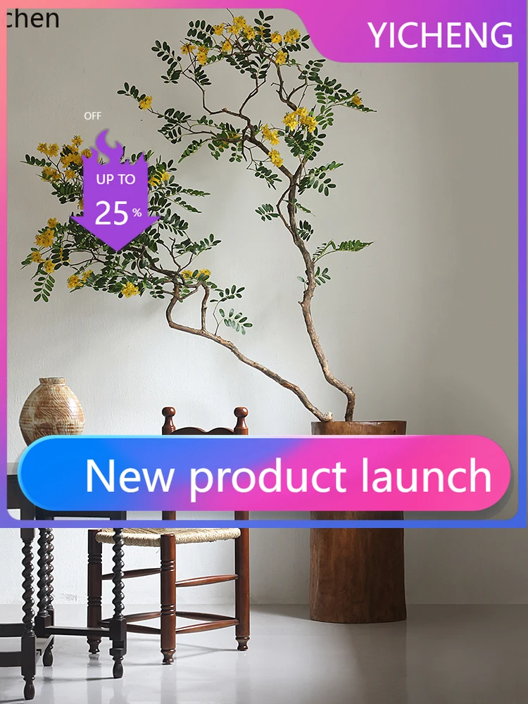 

LYY Green Plant Floor Flower Pot Solid Wood Whole Digging Wooden Bucket Homestay Vintage Large Flower Vase Decoration Ornament