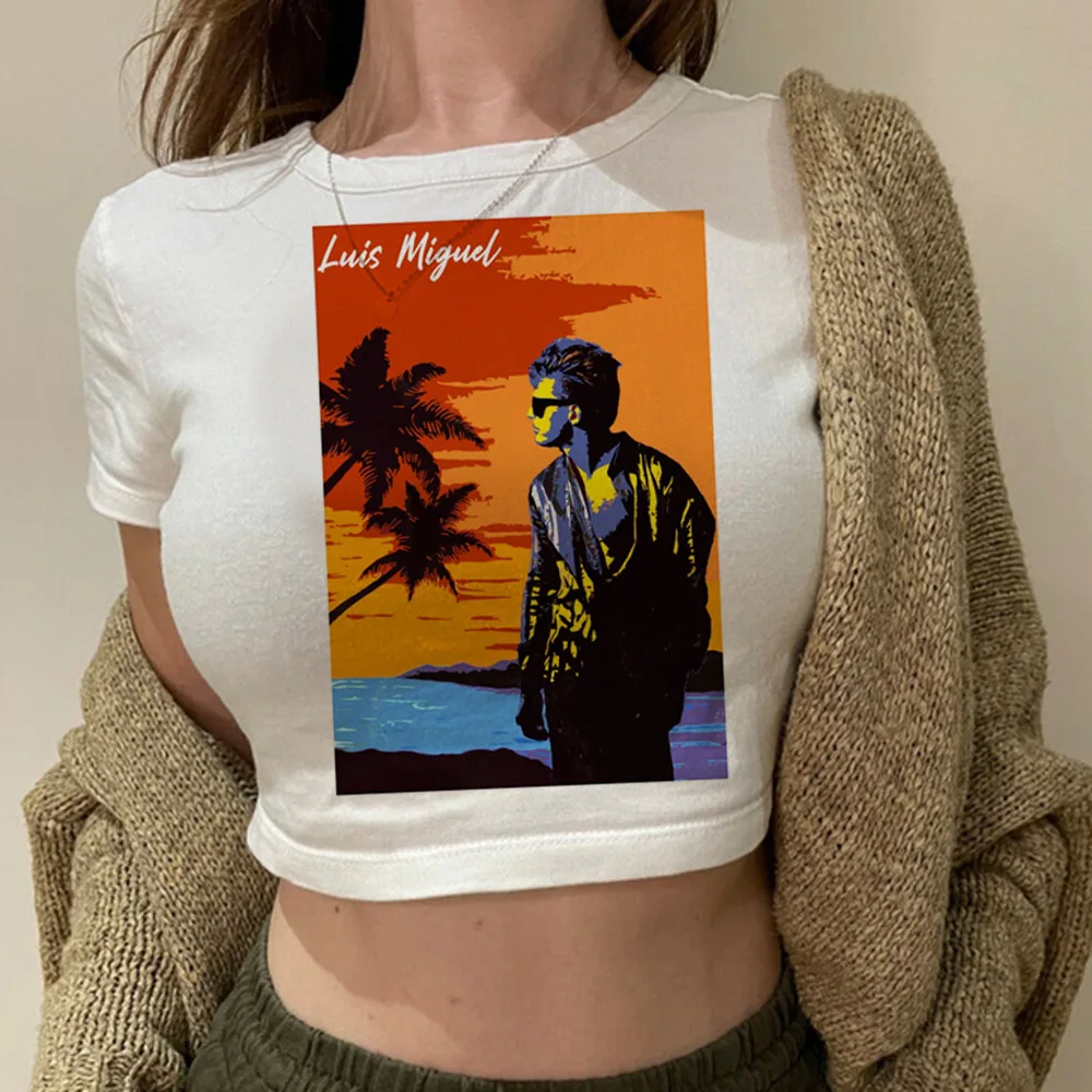 Luis Miguel gothic  90s crop top girl cyber y2k korean fashion aesthetic Harajuku t-shirts