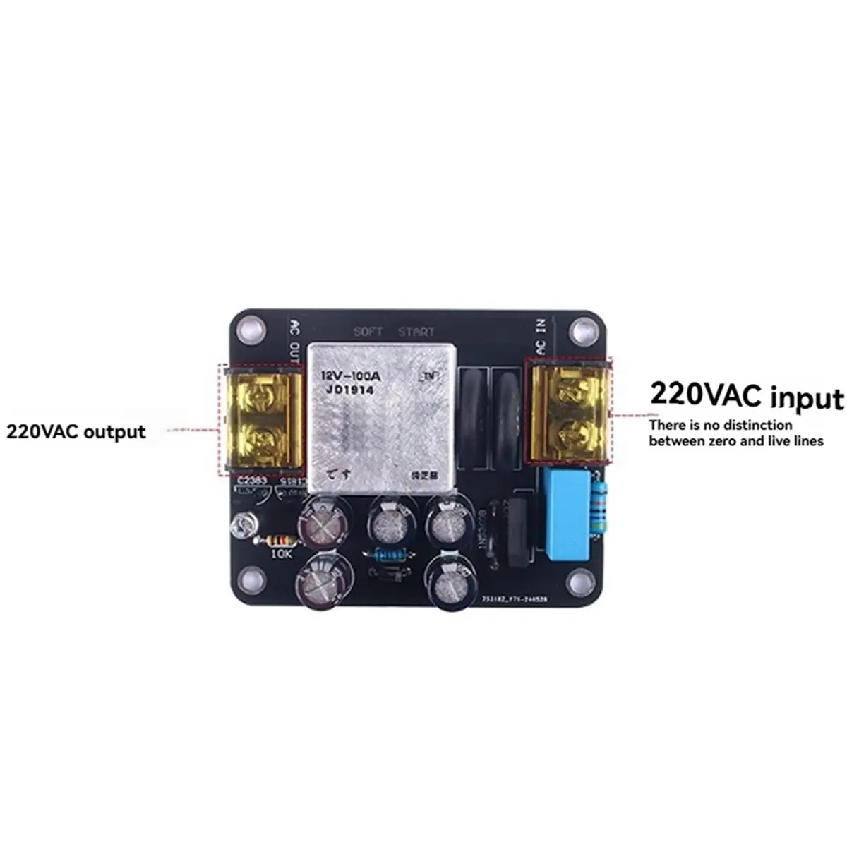 A10I Power Supply Soft Circuit Board High-Power 2400W 100A AC150-280V High Current Relay for Class A Amplifiers