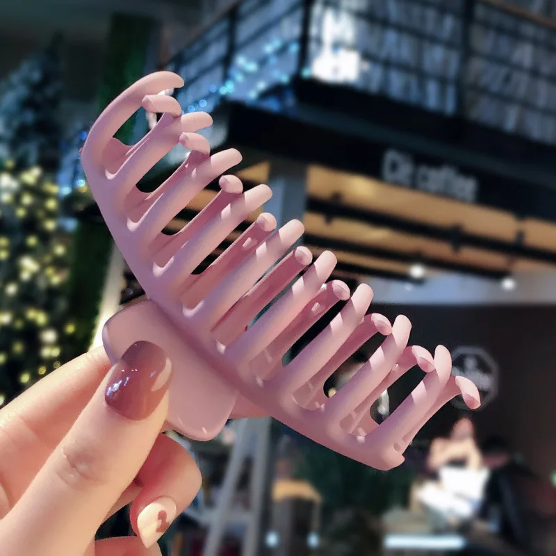 Neue Feste Farbe Große Klaue Clips für Frauen Kunststoff Haar Krallen Geometrie Haarnadel Krabben Haar Clips Headwear Fashion Haar Zubehör – Detail 8