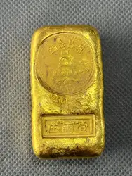 china antique Collection rotundity Lichang gold shop golden bar gold bullion ingot Family decoration metal craft