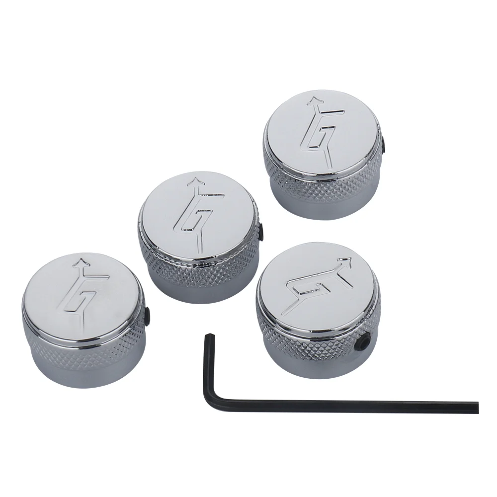 4Pcs Electric Guitar Bass Knobs Gretsch Metal Hollow Speed Control Volume Tone Knob With Arrow “G” Logo For Guitar Accessories