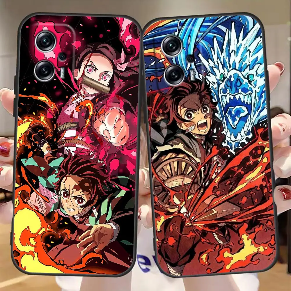 TanjiRo Nezuko Demon Slayer Phone Case For Redmi Note 12 11 10 9T 9S 9 8T 8 7 6 A1 GO Pro 5G 4G Funda Coque Shell Case Cover