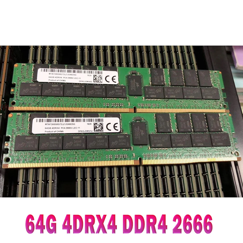 1PCS RAM 64GB PC4-2666V RECC For MT Memory MTA72ASS8G72LZ-2G6B2SG 64G 4DRX4 DDR4 2666