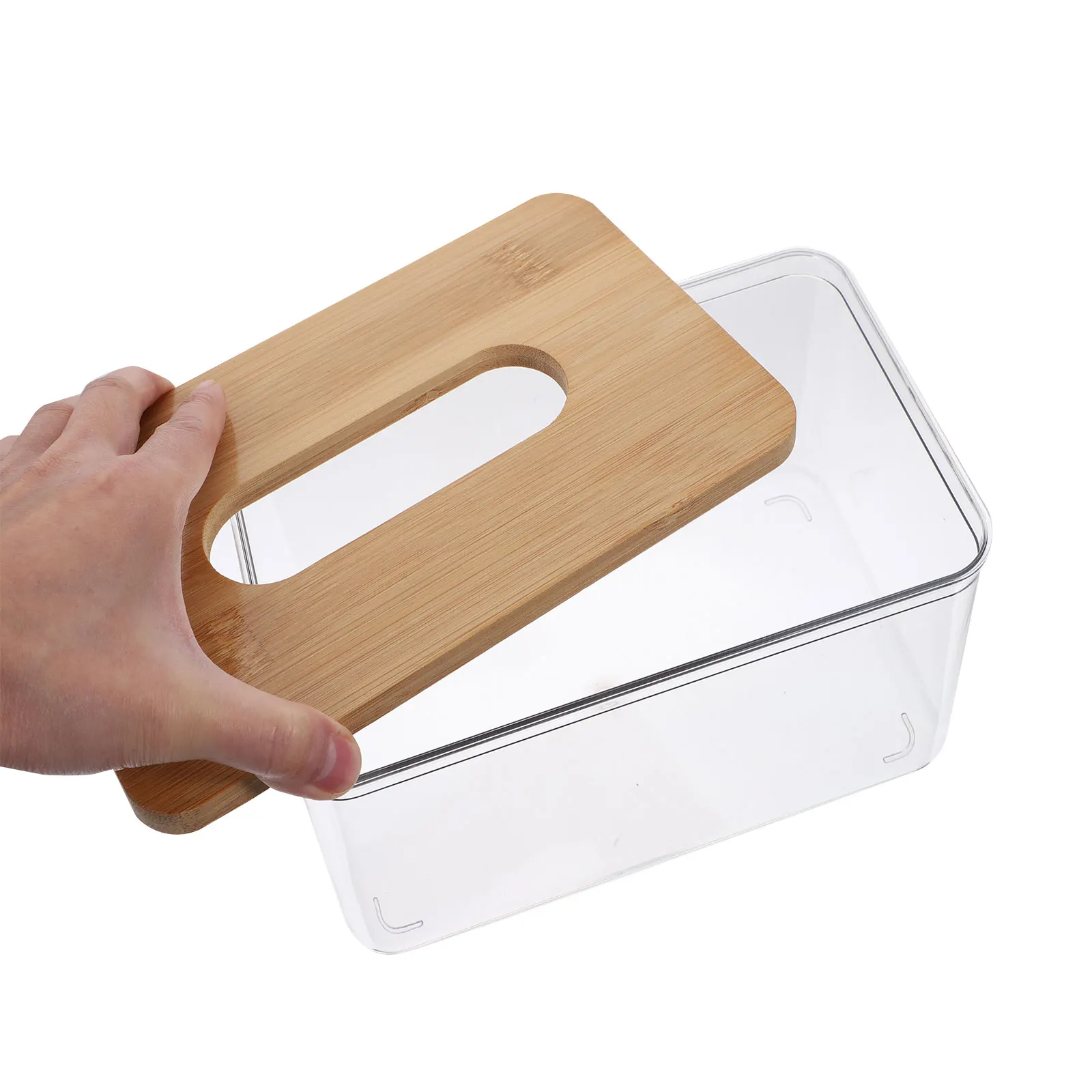 

Napkin Box Tissue Holder Cube Boxes Paper Towel Organizer Case Cover Pet Bamboo Material Smooth Edge Compact Size Lightweight