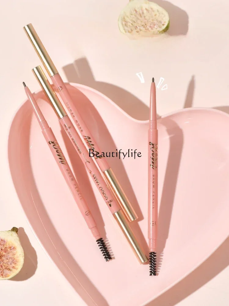 Double Thin Head Eyebrow Pencil Durable Waterproof and Sweatproof Discoloration Resistant Wild Eyebrow