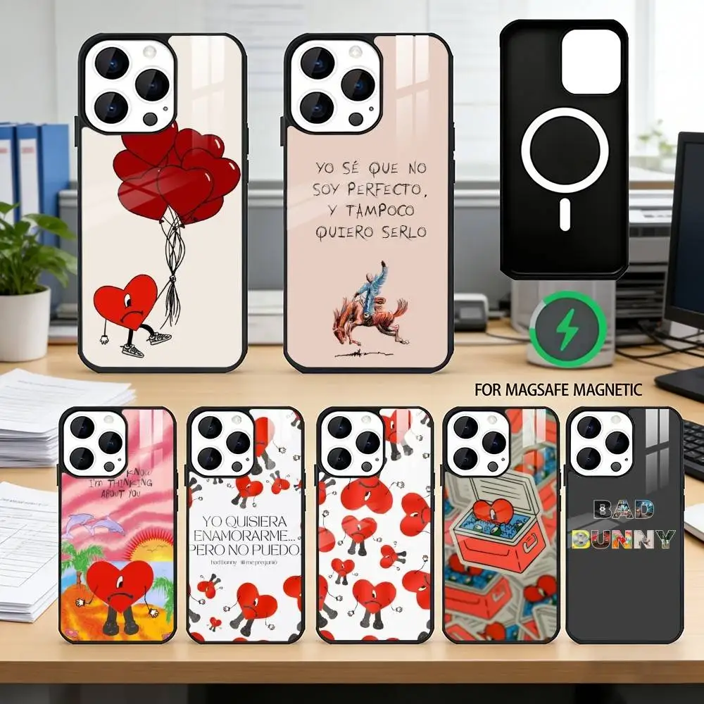 

Bad B-bunny F-fondo Phone Case For iPhone17,16,15,14,13,12,11 Plus,Pro Magnetic For Magsafe Wireless Charging
