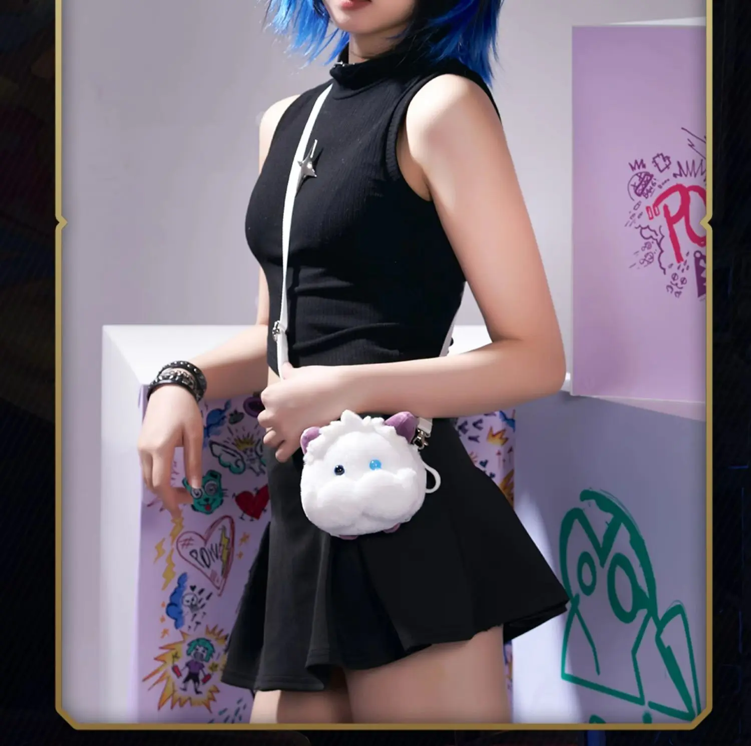 Game LOL Arcane Poro Coin Purse Cosplay Plush Crossbody Bag for Men Women College Gifts