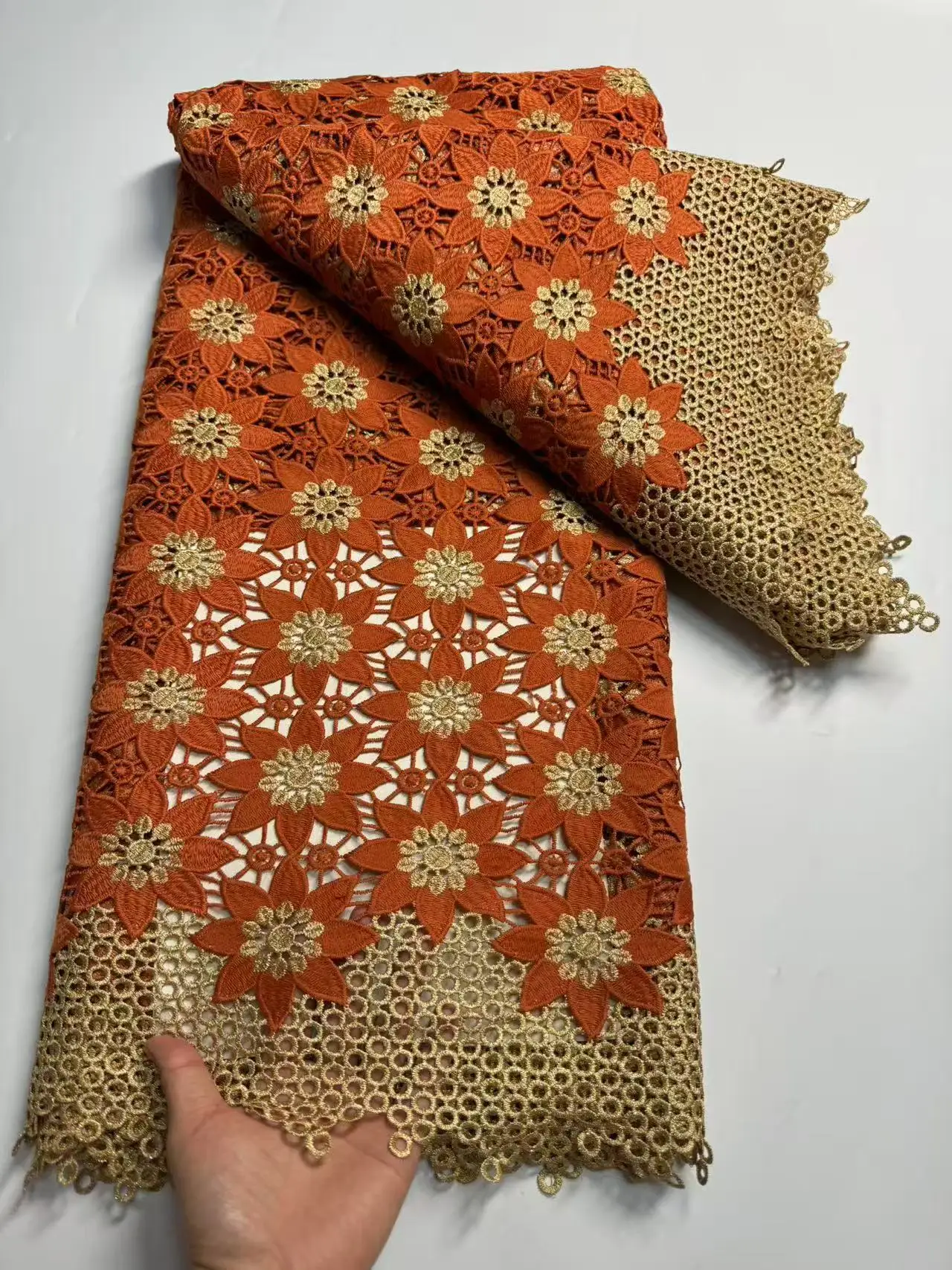 New Arrival African Water Soluble Lace Fabric 2024 High Quality Nigerian Guipure Cord Lace Fabric For Woman Praty Dress