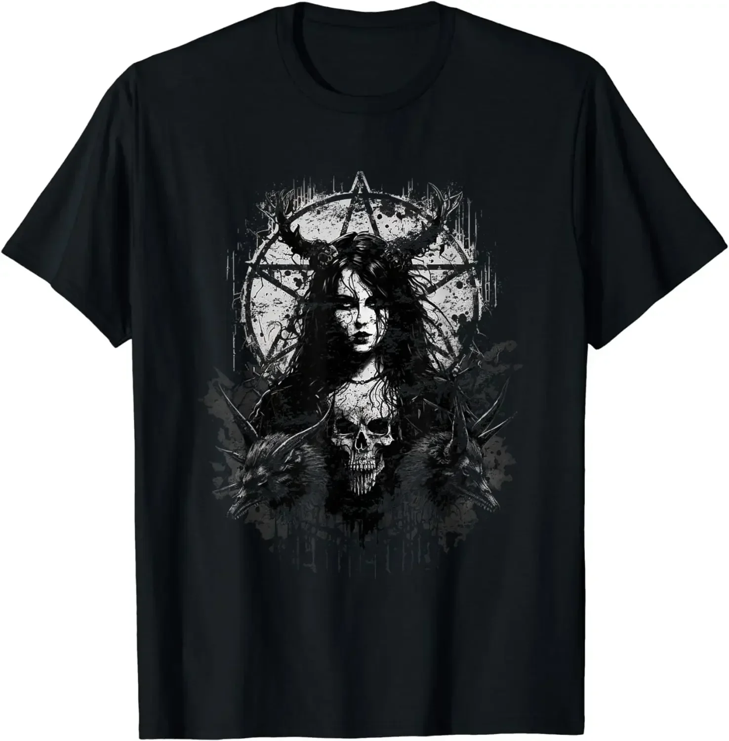 T-Shirt  Y2k Top outfits Clothes Ropa Mujer manga vintage anime clothes Gothic Aesthetic Occult Unholy Grunge Emo Punk