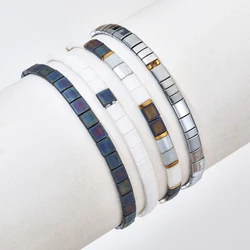 ZMZY Metallic Color Tila Bracelet Miyuki Bracelet For Women Beads Bracelets Boho Jewelry Gift for Her Handmade Beaded Pulseras