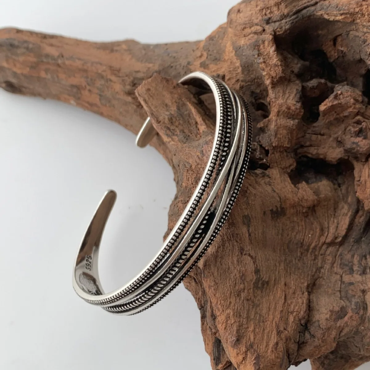 925 Sterling Silver Bracelets for Women Men String Accessories Retro Interlines Pendant Party Jewelry Gift
