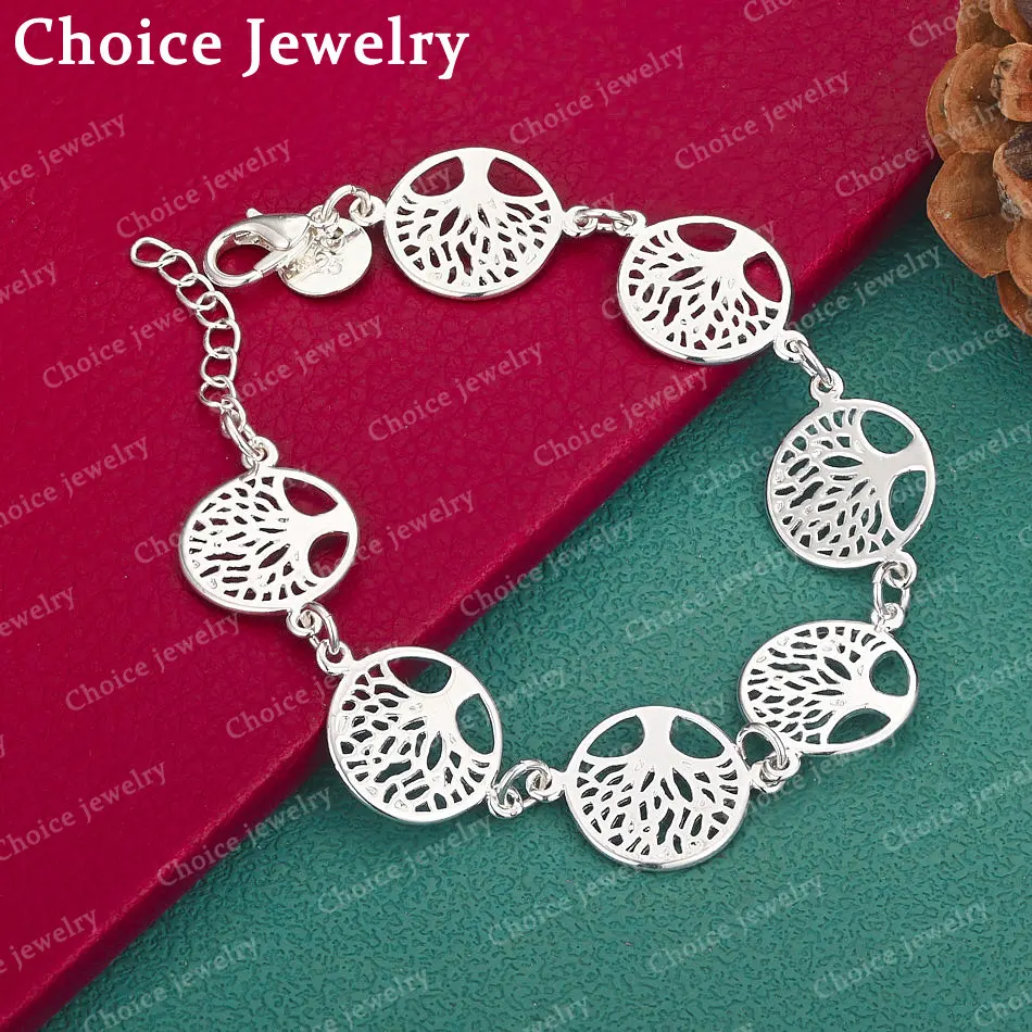 925 Sterling Silber Trees Chain Armband für Damen, Modeschmuck, Party, Geburtstagsgeschenke, Charm, Anmut, Hochzeit, Accessoires