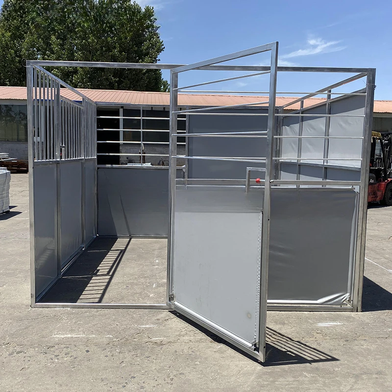 %a Horse Box Stable Stalls Stainless Steel Roof Barns Fence With Roof Supply Customized Outdoor Portable Stalls Panel for Farm