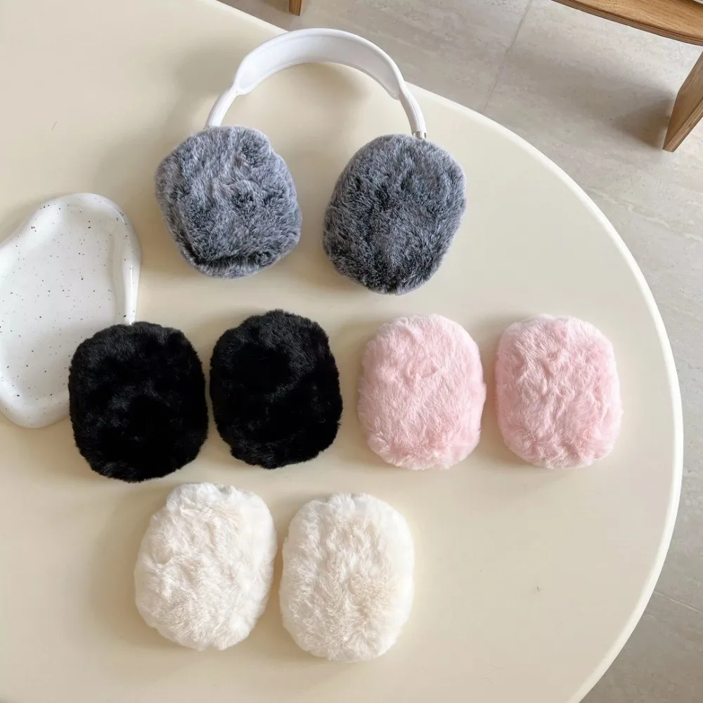 Autumn Winter Earphone Case Plush Warm Protection Cover Soft Solid Color Headphone Cover for Airpods Max Headphone Accessories