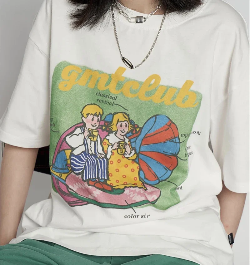 Estate a maniche corte Anime Kawaii vestiti Hip Hop magliette giapponese femminile sciolto Harajuku donne t-shirt ragazza Tees carino bianco top