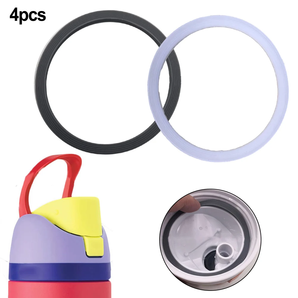 4 PCS Replacement Seal Gasket For Water Bottles Compatible With 19/24/32/40 Oz Capacities Made Of Flexible Silicone Material