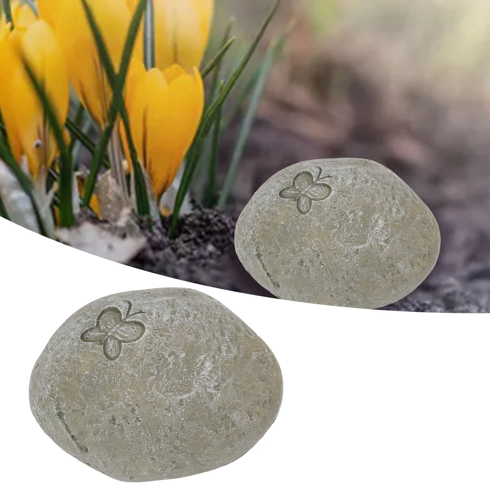 Pet Memorial Garden Stone DIY Butterfly Print Pet Cat Dog Grave Marker Resin Pet Memorial Gift Stone Lichen