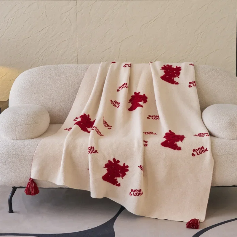 

High Weight Integrated Knitted Towel Embroidered Skin-Friendly Blanket Four Seasons Blanket