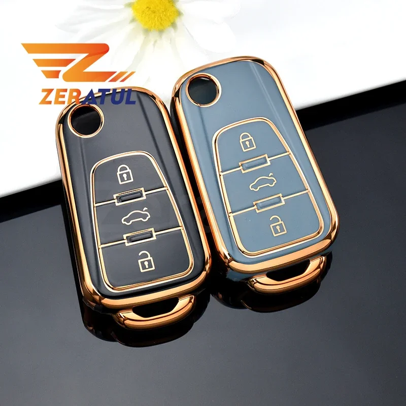 3 Button Flip Folding Remote Car Shell Fob Holder For Roewe MG5 MG7 MG GT GS 350 360 750 W5 Key Case Cover Protector Accessories