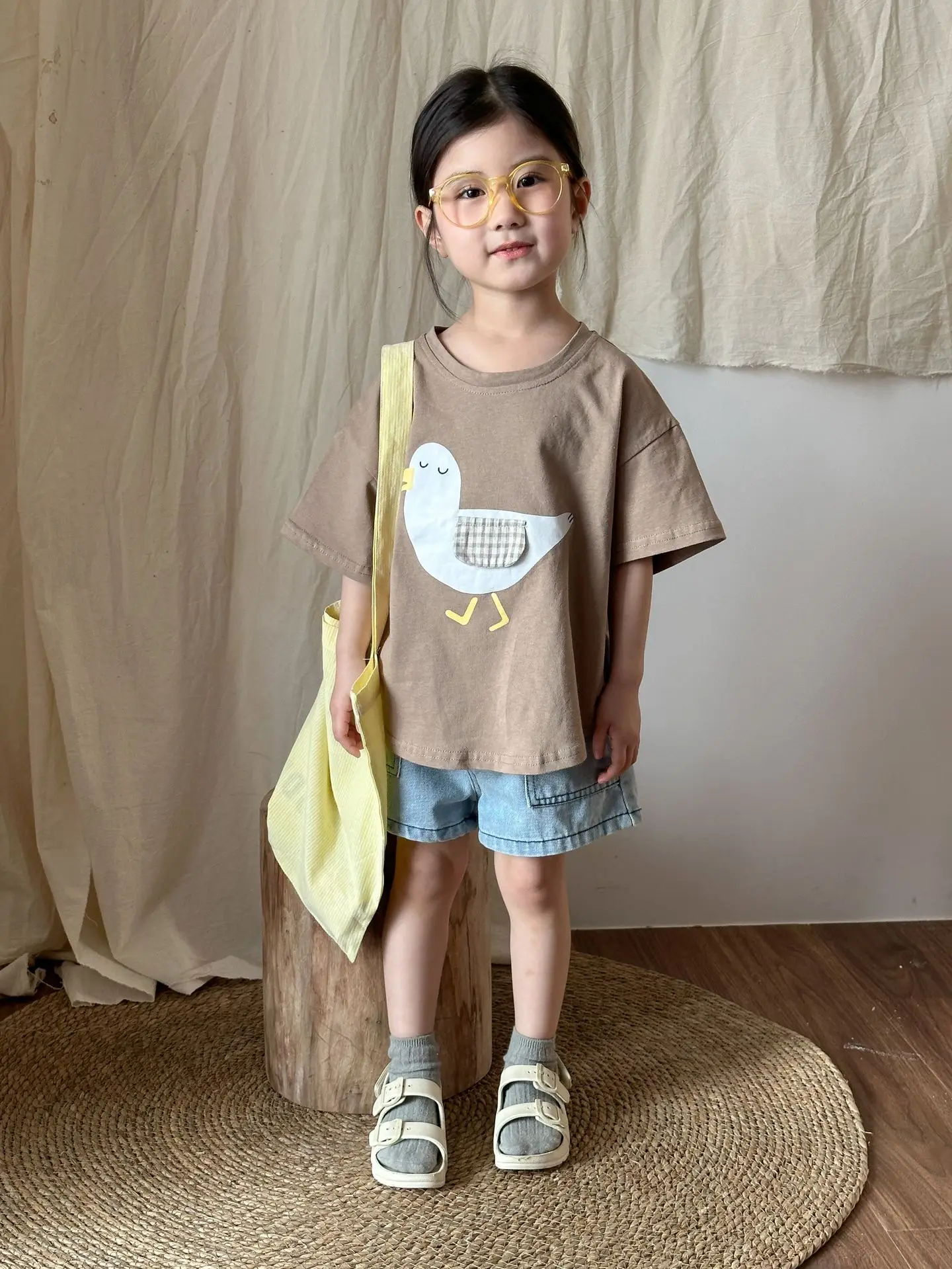 2025 Summer New Children Short Sleeve T Shirts Girls Cartoon Print Cotton Tee Thin Baby Boys Loose Breathable Tops Kids Clothes