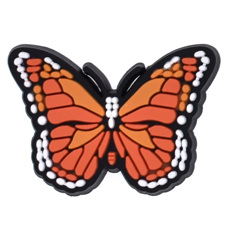 PVC Shoe Accessories for Crocs, Butterfly Badge, Women Sandals Buckle, Kids Pins, Men Decoration, Jeans, Jeans, Wholesale, 1Pc