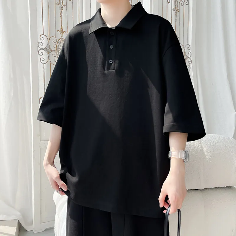 Men Cotton Polo Shirt Summer Breathable Soft Fabric Solid Collared T Shirt Casual Office Wear Classic Design Comfort Fit