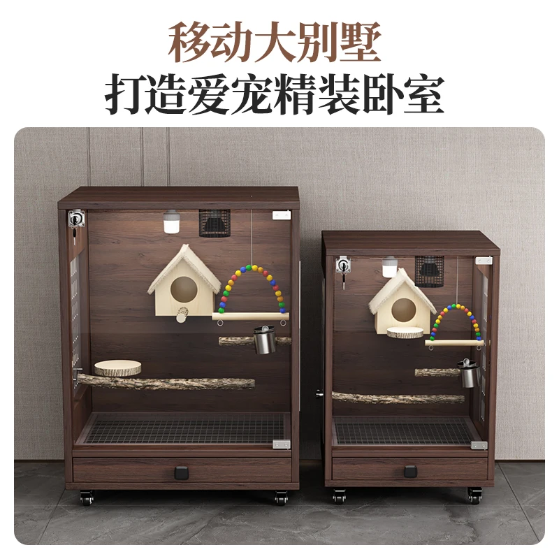 

Bird cage parrot cage nest large warm solid wood with drawer incubator bird nest can be ordered pet cage bird breeding box