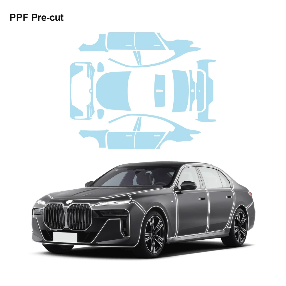 

Pre-cut automotive film, self-healing, anti-fouling, transparent film suitable for various parts of BMW 7 Series (TPU/PPF film)
