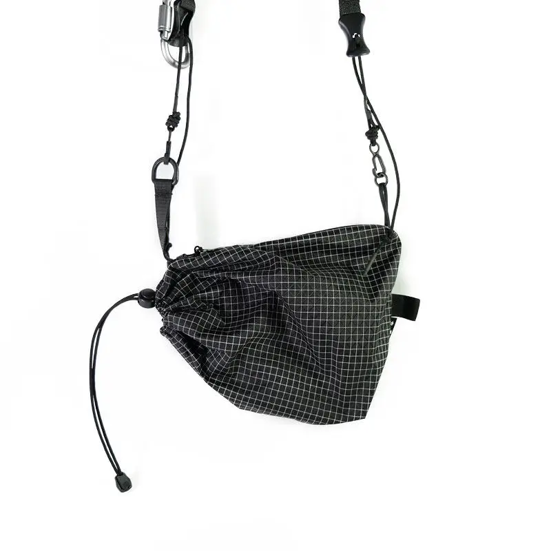 UHMWPE Crossbody Sling Bag, Lightweight Outdoor Equestrian Drawstring Pouch with UTX Hardware & Zipper Pocket for Hiking Camping