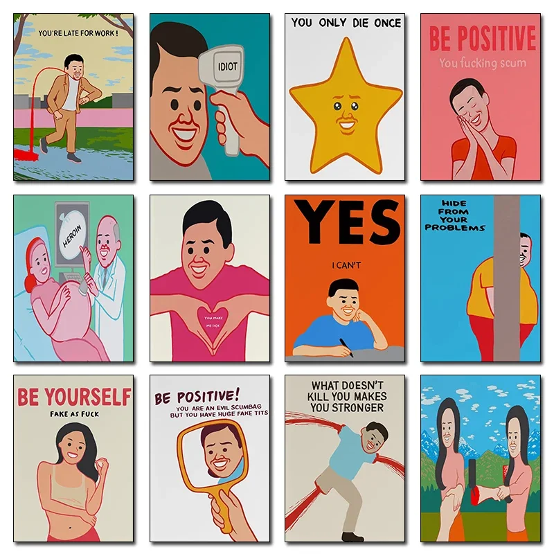 Modern Funny Joan Cornella Life Posters Black Humor Contemporary Irony Prints Canvas Painting Wall Art Pictures Home Room Decor