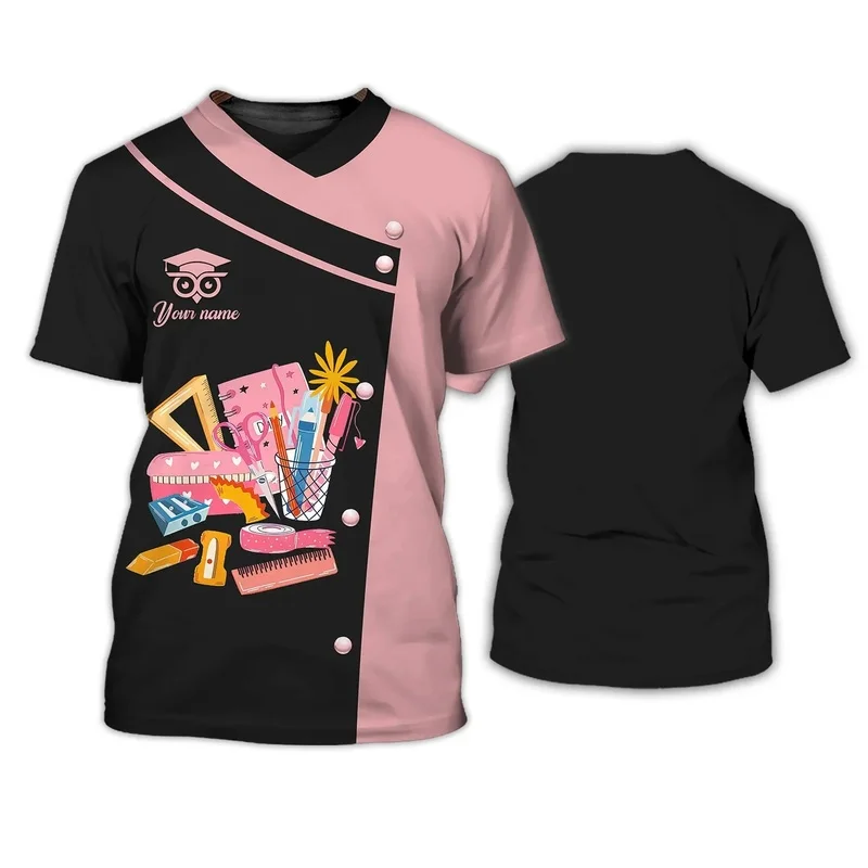 1 Piece Custom Your Picture  Summer Mens T Shirt Teacher Life Pesonalized 3D All Over Printed Unisex Tshirt Teacher Tshirts Patt