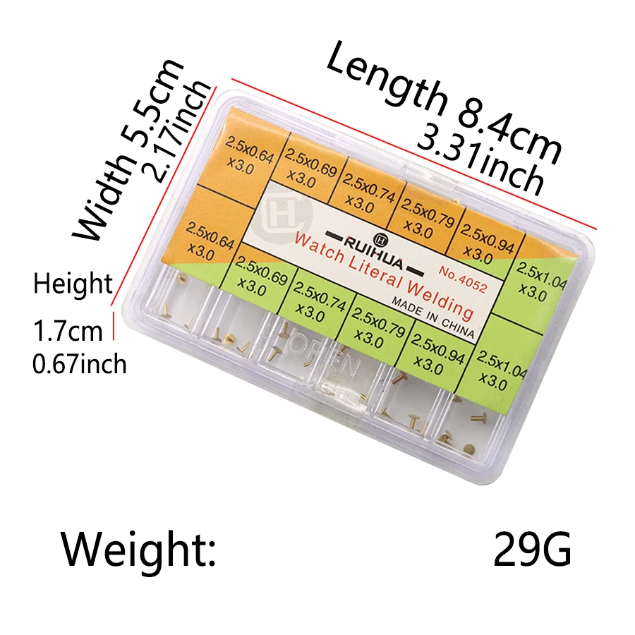 Watch parts, 60 metal components used to fix dial text and numbers, multiple specifications with chassis text foot pins