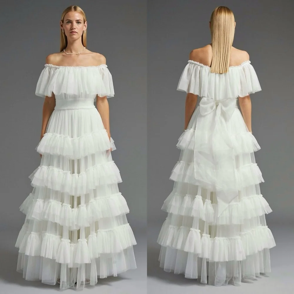 

Customized Exquisite Pleat A-line Off-the-shoulder Long Dresses Bespoke Occasion Elegant Chinese Style