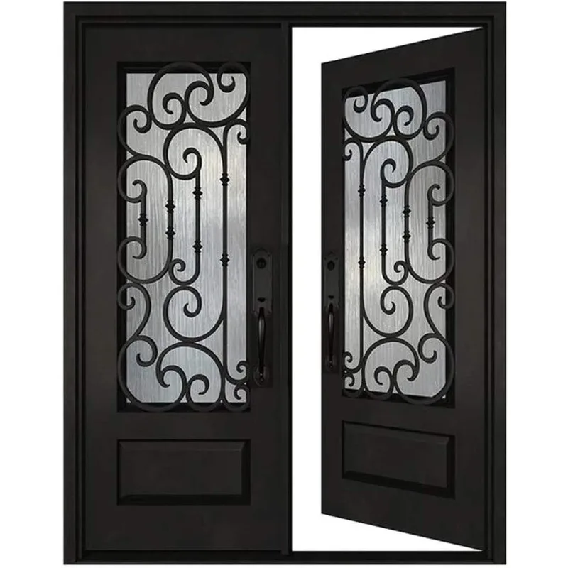 باب حديدي زجاجي من Rainstorm، باب مدخل آمن مربع للدخول الأمامي والباب الخلفي للطابق السفلي ID03 (30X30X80، اليد اليمنى في أرجوحة)