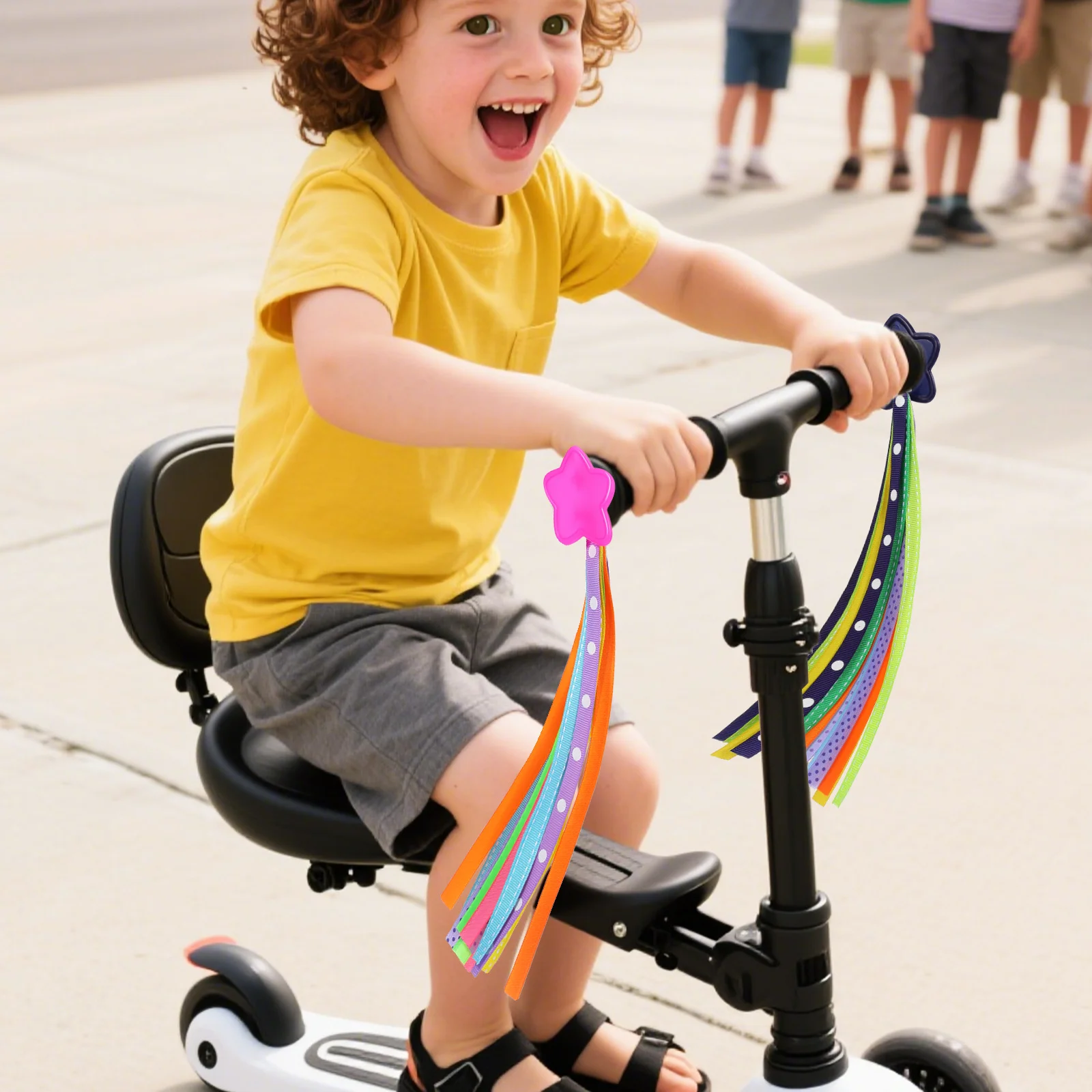 

1Pair Vibrant Handlebar Streamers for Kids Bike Tassels Bicycle Tricycle Scooter Wind Dance Riding Decoration Cycling