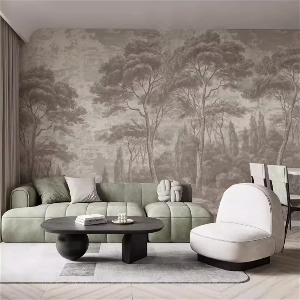 Custom Cartoon forest wallpapers for living room papier peint mural flooring tree wall paper for kids room 3D home decoration