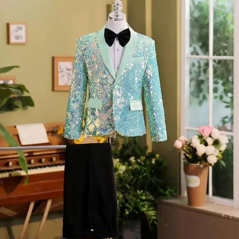 

New Children's Formal Prom Suits Wedding Birthday Party Host Piano Performs a Walk Show Tuxedo Boys Blazer Sets A4100