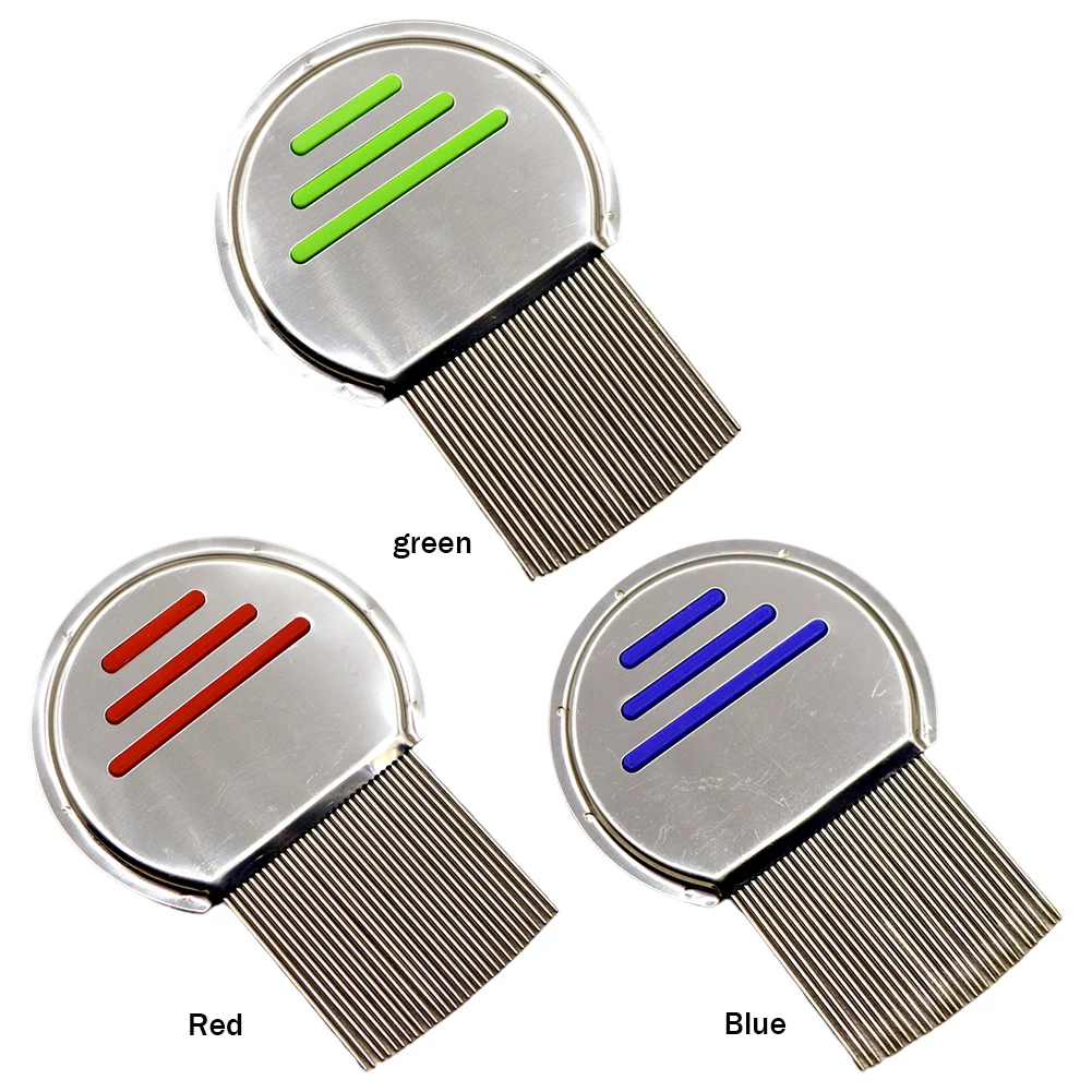 الفولاذ المقاوم للصدأ المنهي مشط للأطفال والكبار ، علاج القمل ، مشط قمل الرأس ، يزيل البيض والقمل البرغوث ، والحيوانات الأليفة