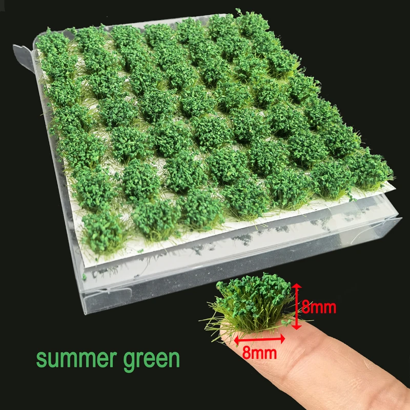 49pcs/box 8mm Model Flower Cluster Landscape Garden Decor Static Grass Scenery Model Grass Tuft DIY Building Layout 15colors