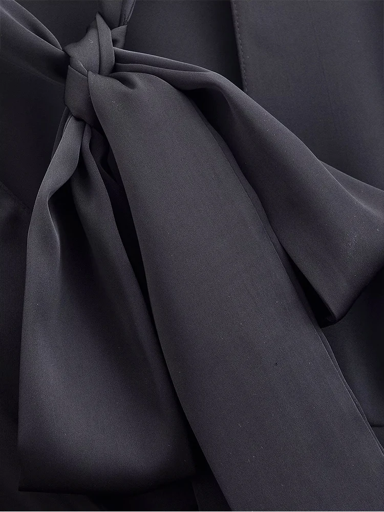 European style new women's fashion versatile elegant solid color deep V-neck satin slim-fit long-sleeved top