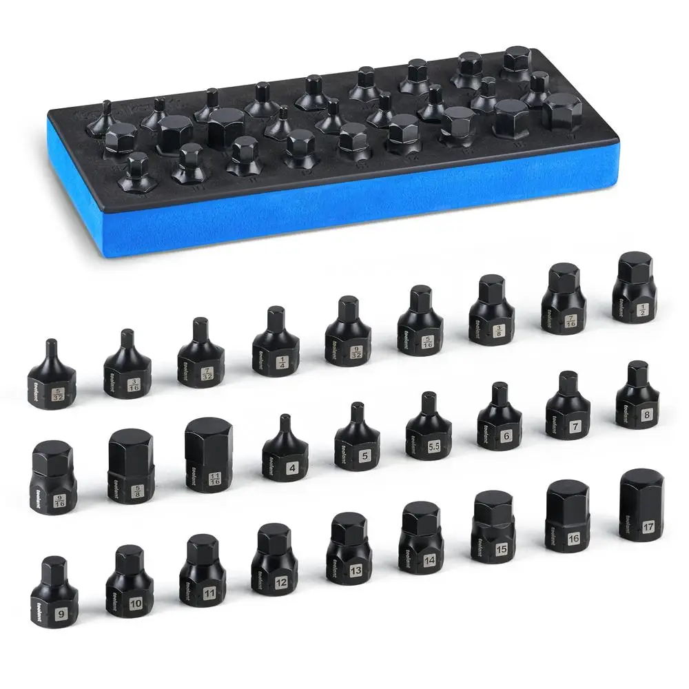 27PCS Hex Bit Socket Set SAE Metric 5/32