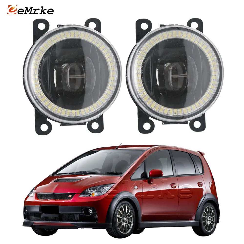 Led Lights for Mitsubishi Colt Plus Ralliart Z30 2006-2010 Angel Eyes DRL Daytime Running Lamp Car Fog Light Assembly with Lens