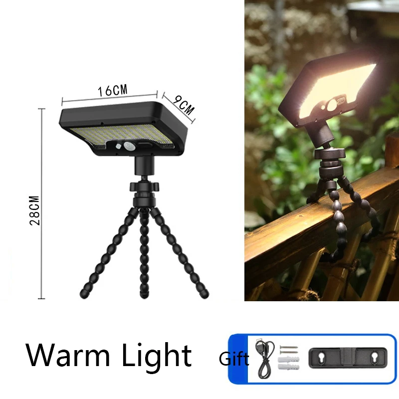 92LED Motion Sensor Solar Light Octopus Tripod 3 Modes USB Adjustable Solar Charge IP65Waterproof Garden Yard Pathway Solar Lamp