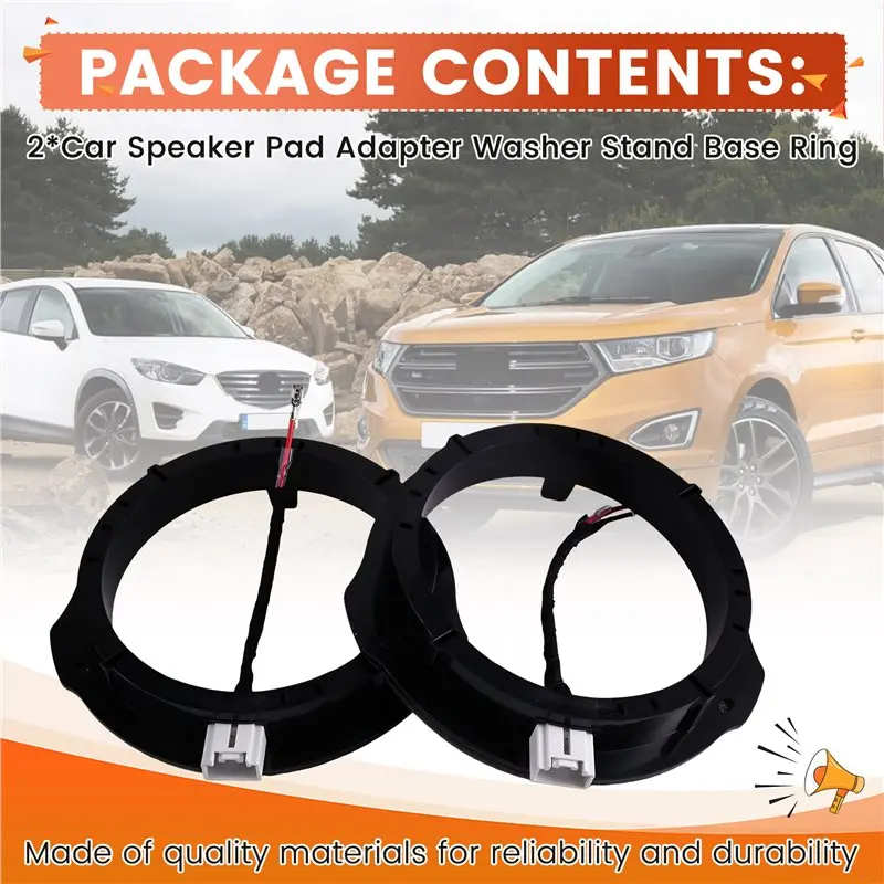 Car Speaker Adapter Pad 2Pcs For Ford Mazda 6.5 Inch Sub Woofer Audio Mount Washer Stand Base Ring Bass Horn Pad
