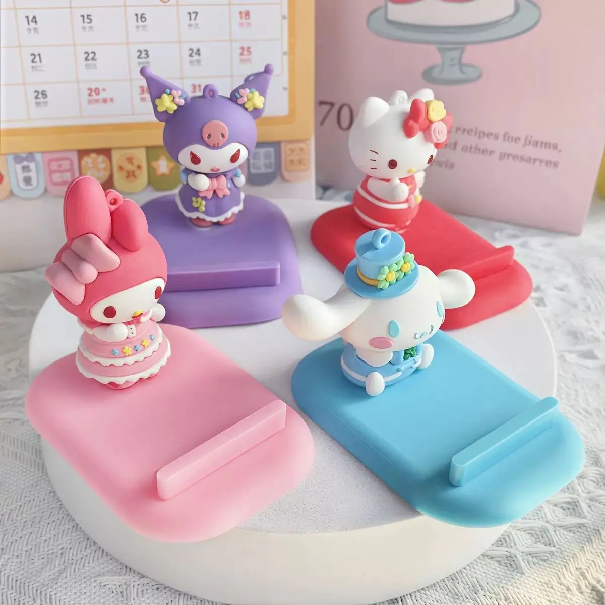 

New Hello Kitty Phone Stand, Creative Cute Desktop Holder for Desk Bedroom, Ins Style High Aesthetic Kawaii Decor Gift