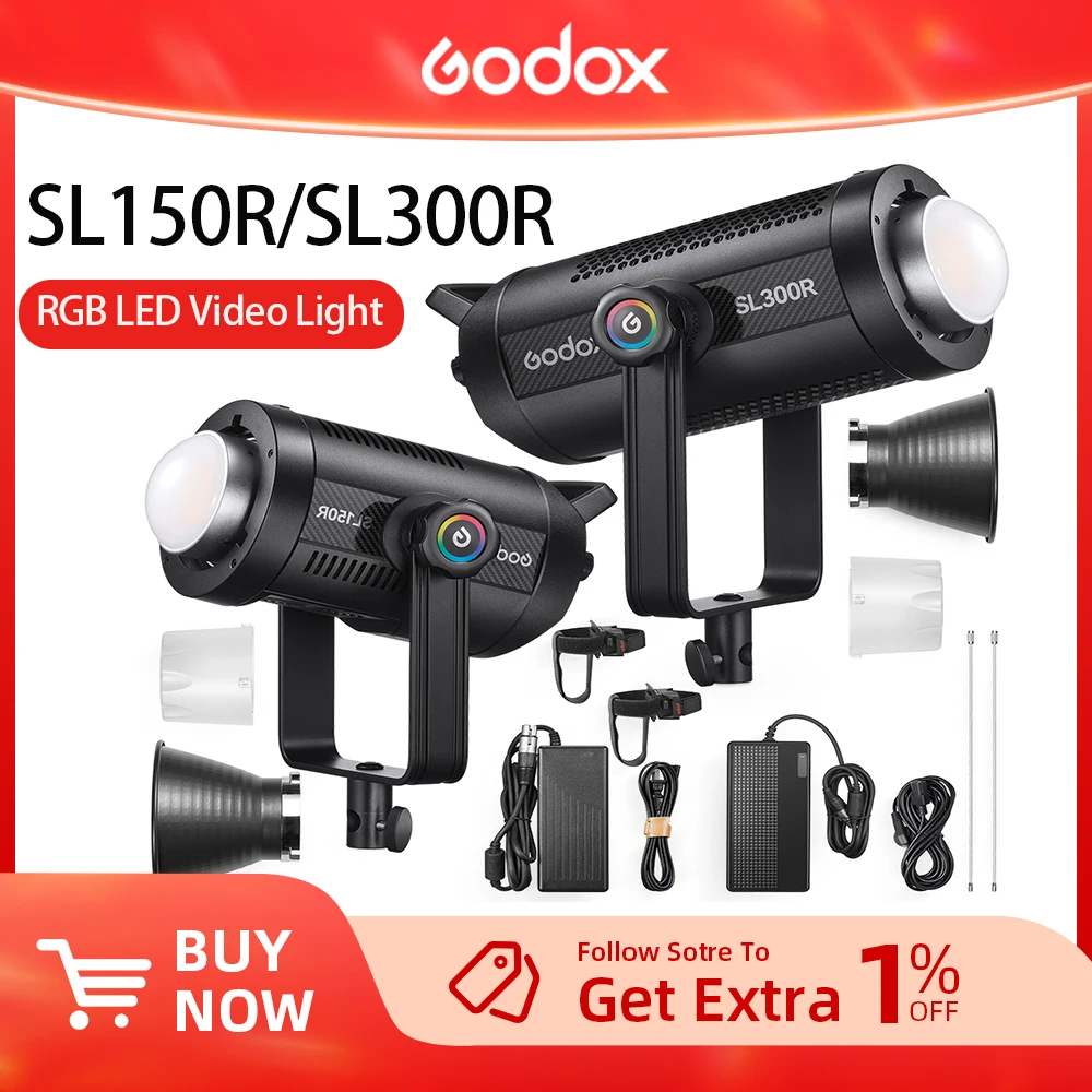 

Godox SL300R SL150R RGB LED Video Light RGB Full Color Fill Light Video Shooting Soft Light Studio 165W Indoor Light
